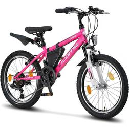 Licorne Bike Guide Premium 20in - Pink/White Kids Bike