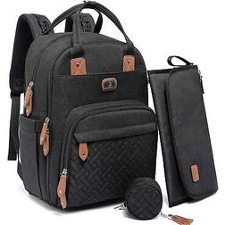 Dikaslon Dikaslon Wickeltasche Rucksack Großer Mit Babytaschen Schwarz