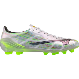 Mizuno Alpha II Elite FG/AG Football Boots - White/Black Iridiscent