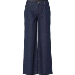 Pieces Pcselma LW Wide Jeans - Dark Blue Denim