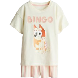 H&M Printed Cotton Jersey Pyjamas - Light Yellow/Bluey (1271568002)