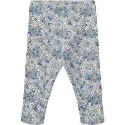 Wheat Jersey Leggings Jules - Blue Summer Flowers