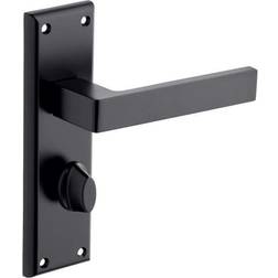 Designer Levers Balmoral Lever Lock Bathroom Door Handle Matt Black 2pcs 129x50mm