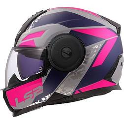 LS2 FF902 Scope II Oxyd Helmet - Matt Grey/Dark Blue/Pink