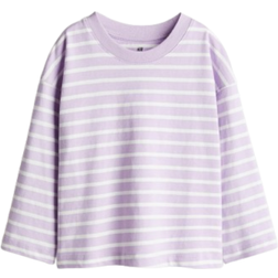 H&M Oversized Jersey Top - Light Purple/Striped (1258783005)