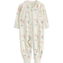 Lindex Baby Organic Cotton Berries Sleepsuit - Light Dusty Green