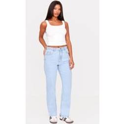 PrettyLittleThing High Waist Straight Leg Jeans - Light Blue