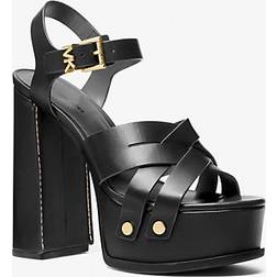 Michael Kors Nora Leather Platform Sandal - Black