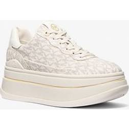 Michael Kors MK Hayes Signature Logo Platform Trainers - Natural