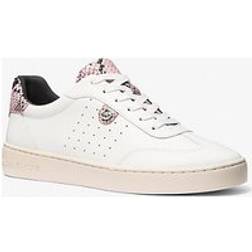 Michael Kors Scotty Snake Embossed Leather Trainers - Pink