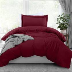 Utopia Bedding Twin Size Set 68 x 90 in - Burgundy Duvet Cover Red (228.6x172.7cm)