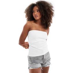 Pull&Bear Longline Bandeau Top - White