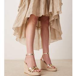 Glamorous Glamorous Wide Fit Espadrillos Med Kilklackar - Guldfärgade