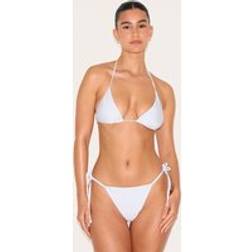 PrettyLittleThing Basic Triangle and Tie Side Bikini Set - White