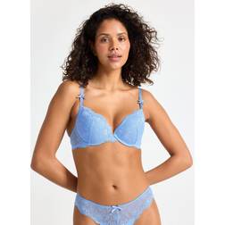 Lindex Malva Push Up Bh Med Blonder - Blå