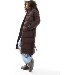 Threadbare Maxi Belted Puffer Coat - Brown
