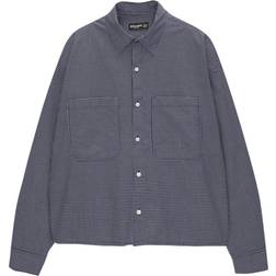 Pull&Bear Blå Ternet Skjorte Med Lange Ærmer - Blå