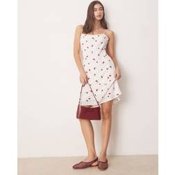 Abercrombie & Fitch Cami Strap Slip Knee Length Dress Red Cherry Print