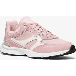 Michael Kors MK Riley Mixed-Media Trainer - Pink