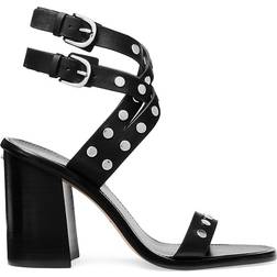 Michael Kors Irene Studded Leather Block Heel Sandal - Black