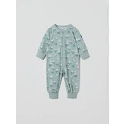Polarn O. Pyret Floral Print Baby Sleepsuit - Green