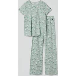 Polarn O. Pyret Kortärmad Vuxen Pyjamas - Blommor