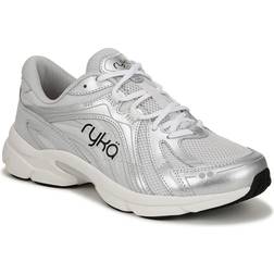 Ryka Skylift Walking Sneakers Quick Silver Leather Arch Support - Breathable Mesh