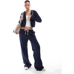 Pull&Bear Mjukisbyxor Med Vida Ben - Marinblå