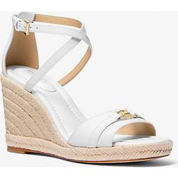 Michael Kors Mandy Leather Wedge Sandal - White