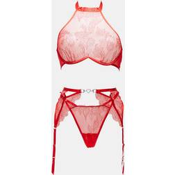 Ann Summers Glimmer Bundløst Sæt I 3 Dele - Rødt