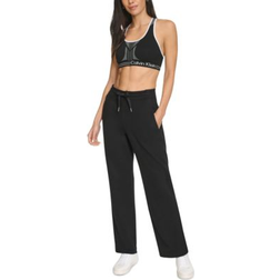 Calvin Klein Women's Fleece High-Waist Angled-Pocket Sweatpants - Black