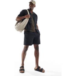 New Look Linen Blend Pull On Shorts Co-Ord - Black