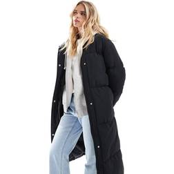 Threadbare Petite Maxi Puffer Coat With Hood - Black