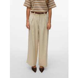 Vero Moda Aware Bukser Med Lægfolder - Beige