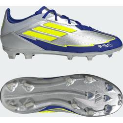 adidas F50 Elite Messi Firm Ground Fotbollsskor - Silver Metallic/Solar Yellow/Lucid Blue