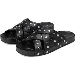 Michael Kors Irene Studded Leather Flat Sandaler - Black