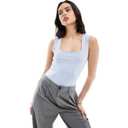 New Look Stram Bodystocking Med Firkantet Hals - Lyseblå