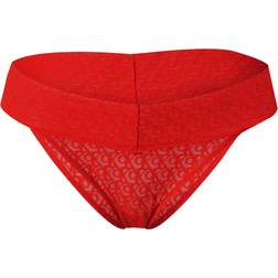 Calvin Klein Low Rise Bikini Briefs - Icon Logo Lace - Red