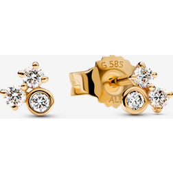Pandora Era Lab-Grown Diamond Cluster Stud Earrings - 14k Gold/Clear