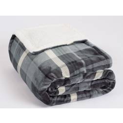 OHS Winsford Check Fleece Blankets Grey (160x130cm)