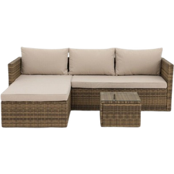 Sunfun Sofagruppe Larvik Natur Loungesett, 1 Bord inkl. 1 Soffor