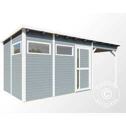 Dancover Redskabsskur Haveskur i Træ m/udhæng Bertilo Pentus 3L 5,58x2,34x2,33m Grå