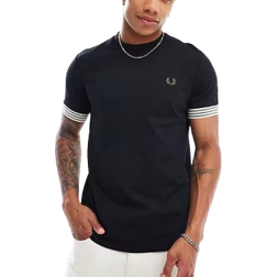 Fred Perry Svart t-shirt med kontrasterande muddar-Svart/a