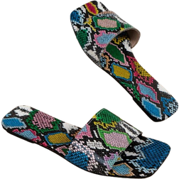 Shein Women's Fashionable & Bold Colored Snake Print Flat Sandals