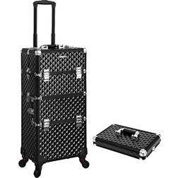 Songmics Professional Makeup Case Travelling Beauty Trolley - Låsbar