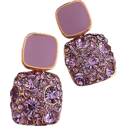 Shein Rhinestone Geo Decor Earrings