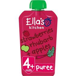 Ella's Kitchen Organic Strawberries, Rhubarb Food Pouch 4+ 120g