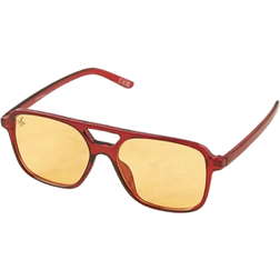 Jeepers Peepers Røde Aviator Solbriller Med Gule Glas