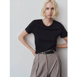 Mango Round Neck T-Shirt - Black