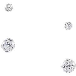 ASOS DESIGN Silverfärgade nitörhängen med kristaller, 2-pack